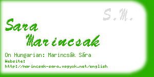 sara marincsak business card